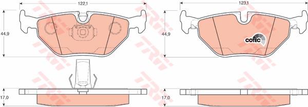 TRW Cotec Brake Pad Set Rear GDB1265