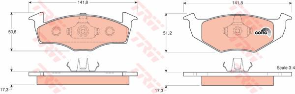 TRW Cotec Brake Pad Set Front GDB1274