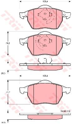 TRW Cotec Brake Pad Set Front GDB1275