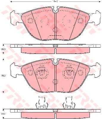 TRW Cotec Brake Pad Set Rear GDB1285
