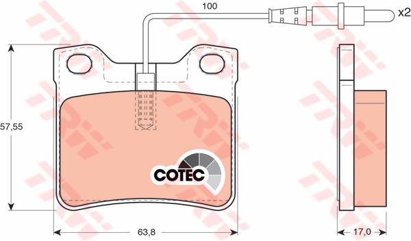 TRW Cotec Brake Pad Set GDB1289