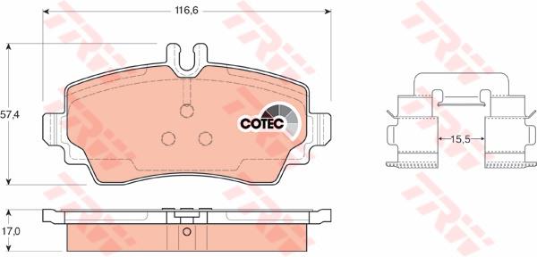 TRW Cotec Brake Pad Set Front GDB1292