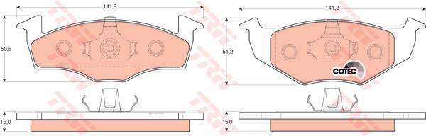 TRW Cotec Brake Pad Set Rear GDB1306