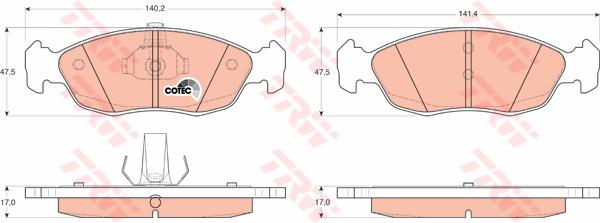 TRW Cotec Brake Pad Set Front GDB1322