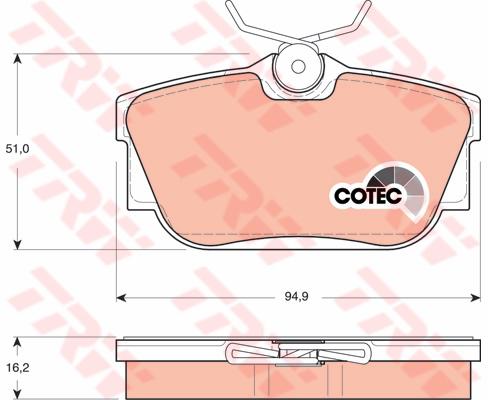 TRW Cotec Brake Pad Set Front GDB1325