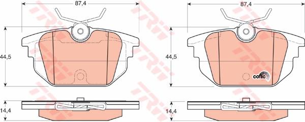 TRW Cotec Brake Pad Set Front GDB1333