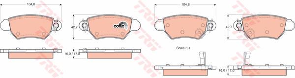 TRW Cotec Brake Pad Set Front GDB1352