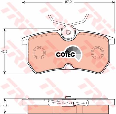 TRW Cotec Brake Pad Set Rear GDB1354