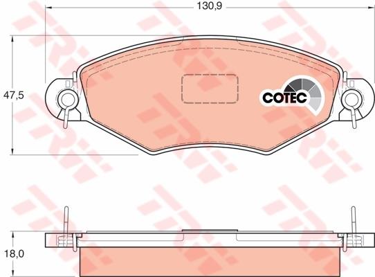 TRW Cotec Brake Pad Set Front GDB1361