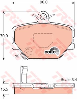 TRW Cotec Brake Pad Set Front GDB1365