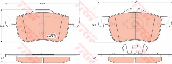 TRW Cotec Brake Pad Set Front GDB1388