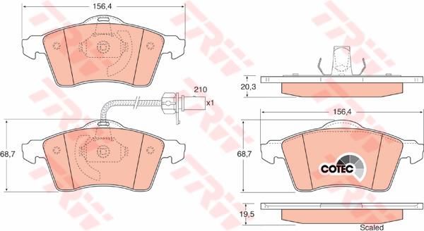 TRW Cotec Brake Pad Set Front GDB1391