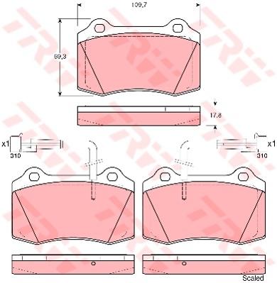 TRW Cotec Brake Pad Set Front GDB1392