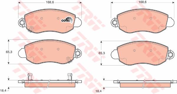 TRW Cotec Brake Pad Set Front GDB1424