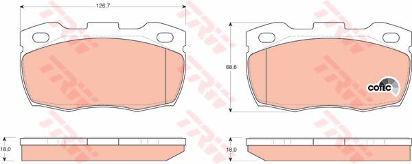 TRW Cotec Brake Pad Set Front GDB1452