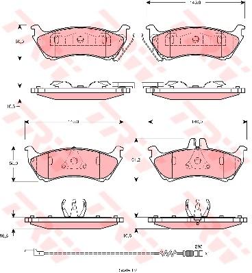 TRW Cotec Brake Pad Set Rear GDB1456