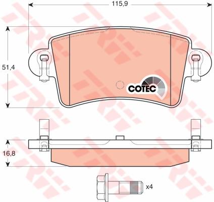 TRW Cotec Brake Pad Set GDB1470