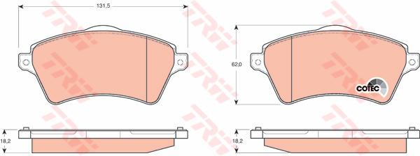 TRW Cotec Brake Pad Set Front GDB1473