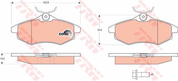 TRW Cotec Brake Pad Set Front GDB1495