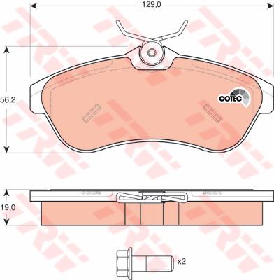 TRW Cotec Brake Pad Set Front GDB1496