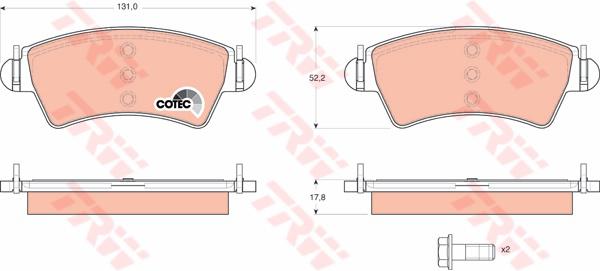 TRW Cotec Brake Pad Set Rear GDB1501