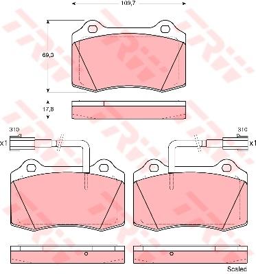 TRW Cotec Brake Pad Set Front GDB1519