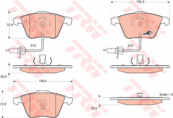 TRW Cotec Brake Pad Set GDB1528