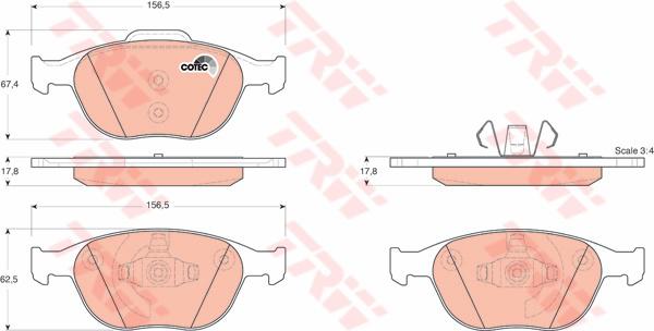 TRW Cotec Brake Pad Set Front GDB1532