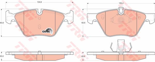 TRW Cotec Brake Pad Set Front GDB1559