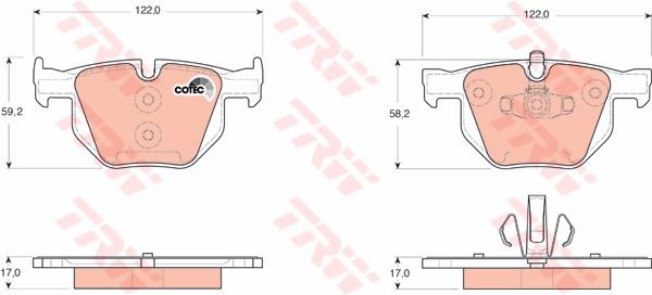 TRW Cotec Brake Pad Set Rear GDB1560
