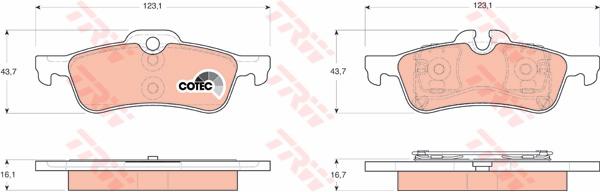 TRW Cotec Brake Pad Set GDB1561