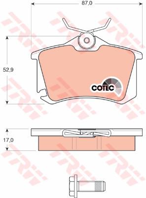 TRW Cotec Brake Pad Set Rear GDB1578