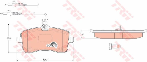 TRW Cotec Brake Pad Set Front GDB1594