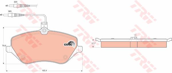 TRW Cotec Brake Pad Set Front GDB1595