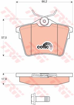TRW Cotec Brake Pad Set Rear GDB1596