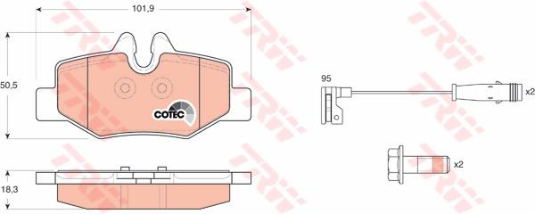 TRW Cotec Brake Pad Set GDB1601