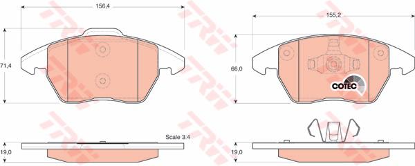 TRW Cotec Brake Pad Set GDB1605