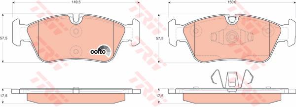 TRW Cotec Brake Pad Set Front GDB1625