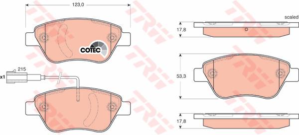 TRW Cotec Brake Pad Set GDB1654