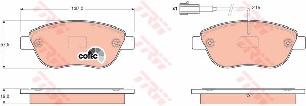 TRW Cotec Brake Pad Set GDB1655
