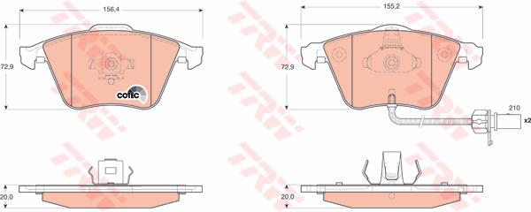 TRW Cotec Brake Pad Set Rear GDB1659