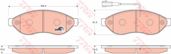 TRW Cotec Brake Pad Set Front GDB1681