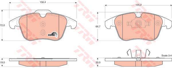 TRW Cotec Brake Pad Set Front GDB1683