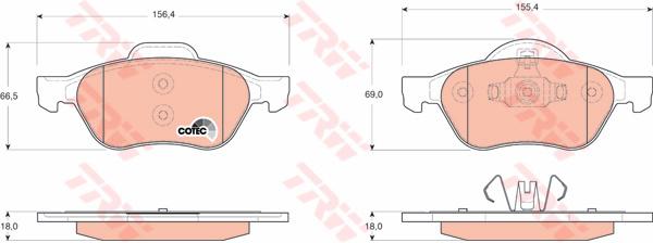 TRW Cotec Brake Pad Set Rear GDB1687