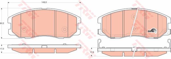 TRW Cotec Brake Pad Set Front GDB1715