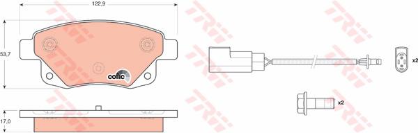 TRW Cotec Brake Pad Set Front GDB1725