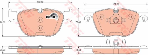 TRW Cotec Brake Pad Set Front GDB1726