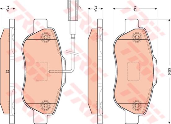 TRW Cotec Brake Pad Set Front GDB1746