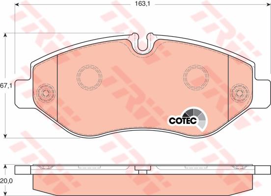 TRW Cotec Brake Pad Set GDB1747