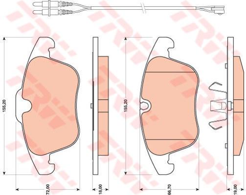 TRW Cotec Brake Pad Set Front GDB1818